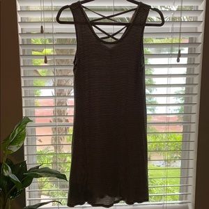 Green & white striped tshirt dress